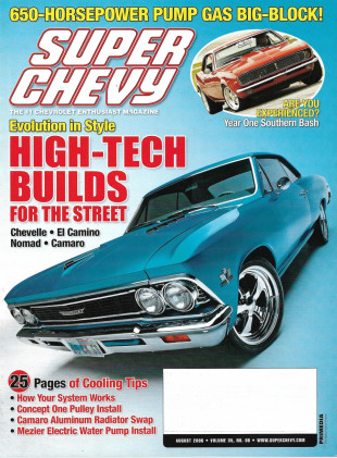 SUPER CHEVY 2006 AUG - BUILDS FOR THE STREET - CHEVELLE,EL CAMINO, NOMAD,CAMARO